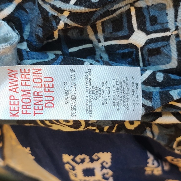 🔥HP🔥Hatley Long Sleeve Stretch Dress Size Medium Blues Mandarin Collar - Picture 7 of 9